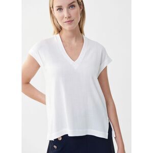 JOSEPH RIBKOFF Vanilla V-Neck Top, Sz 8